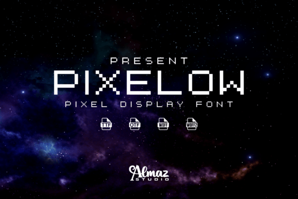 Pixelow: A Vintage Pixel Typeface for Crafters & Sellers